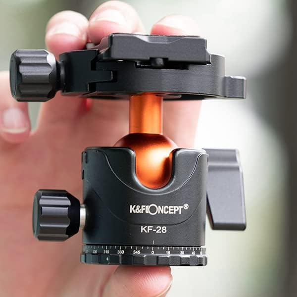 K&F Concept Kugelkopf Stativkopf, Kamera Kugelkopf mit 1/4 Zoll Schnellwechselplatte und Wasserwaage