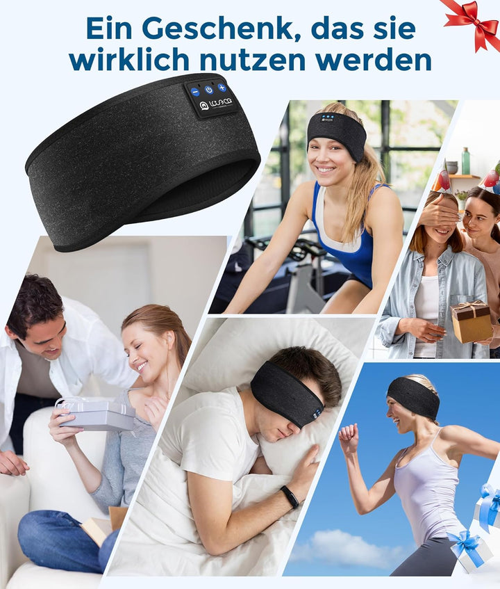 Schlafkopfhörer Bluetooth, Kopfhörer Schlafen, Schlaf Stirnband Kopfhörer Headband Schlafmaske, Spor