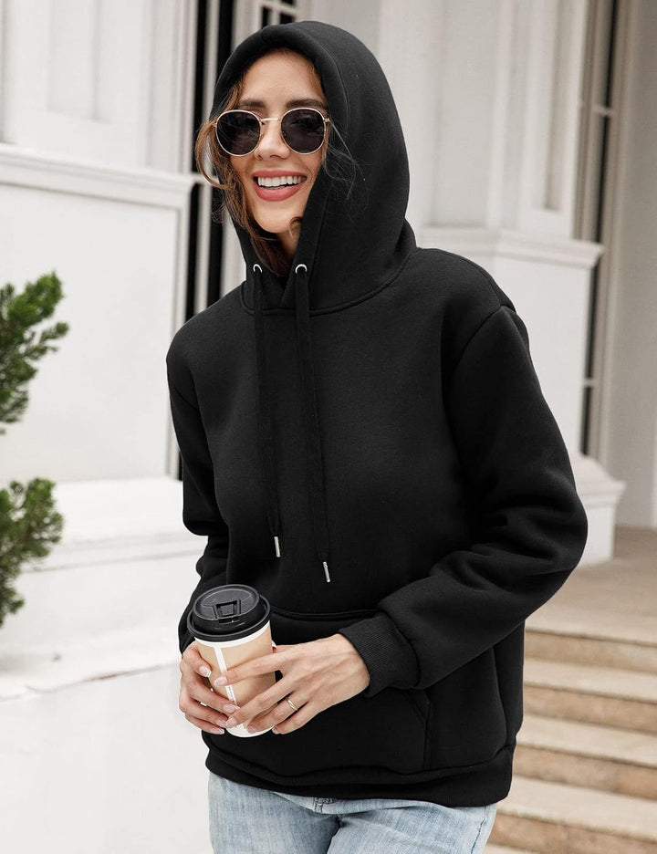 TOMEEK Damen Winter Warmes Sweatshirt Fleece Sherpa Gefütterter Pullover mit Kapuze Lässiger Sportli