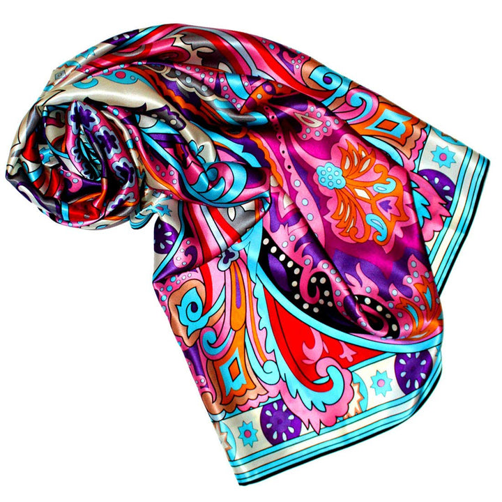 Lorenzo Cana - Luxus Damen Seidentuch, 100% Seide, XL Satin Tuch Seidensatin 110 cm x 110 cm aufwänd