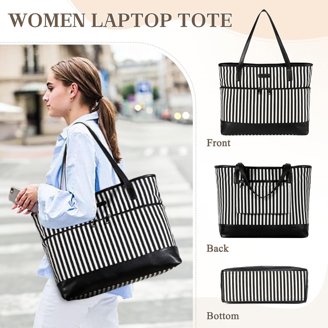 Kasgo Laptop Handtasche Damen, Gross 15.6 zoll Schultertasche Wasserabweisend Laptop Tasche Shopper