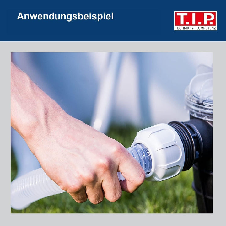 T.I.P. Poolpumpe Filterpumpe Umwälzpumpe SPP 400 FT mit Timer und Vorfilter 30443 & Schlauchanschlus