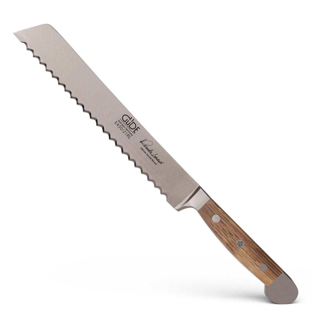 Güde Solingen - Brotmesser Links und Rechtshänder geschmiedet, 21 cm, Fasseichenholz, ALPHA FASSEICH