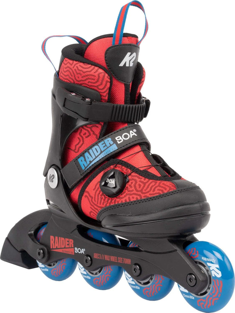 K2 Skates Jungen Inline Skates RAIDER BOA, red - blue, 30G0185 M (EU: 32-37 / UK: 13-4 / US: 1-5) re