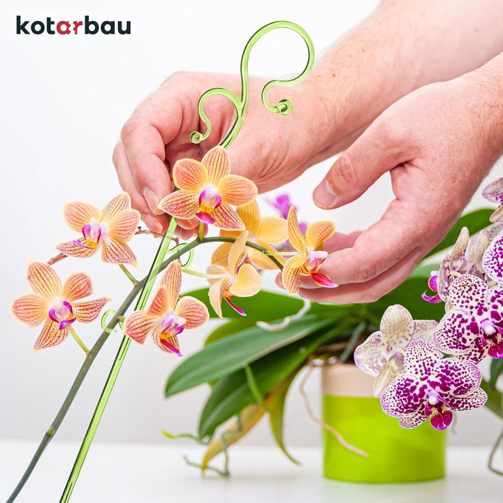KOTARBAU® 6er Set Pflanzenstütze Grün PVC 39 cm Blumenstütze Rankhilfe Zimmerpflanzen Blumenstütze G