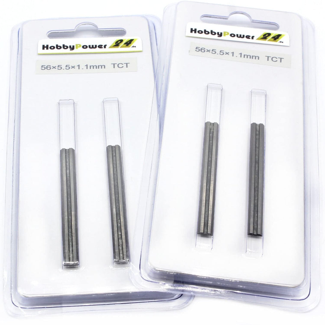 4 Stück Hartmetall Hobelmesser Messer HM Wendemesser für Bosch Elektrohobel Akku Hobel GHO 12V-20/56