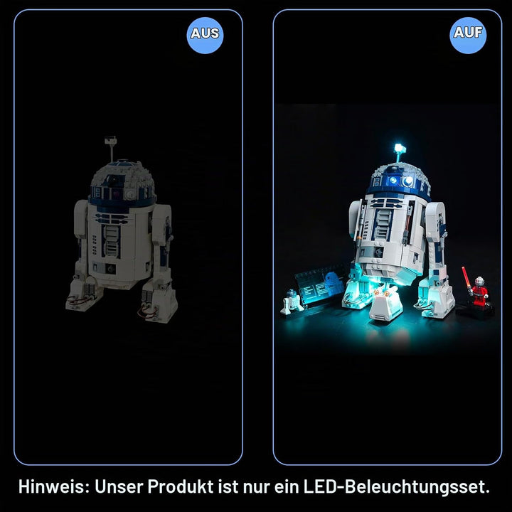 LocoLee Licht Kompatibel mit Lego R2-D2 Droid, Nur Lichter Set - Kein Modell, Licht BeleuchtungSet C