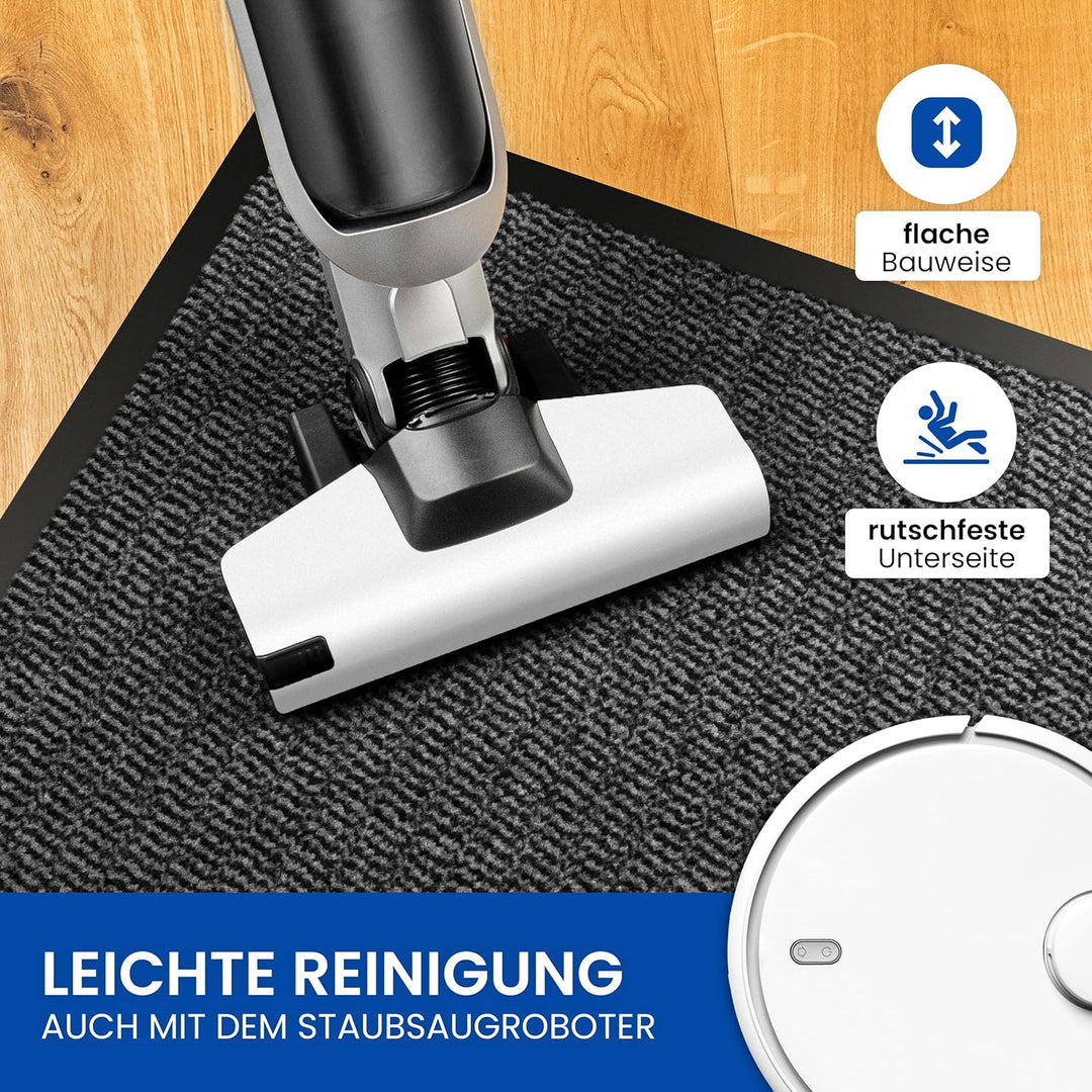 Gentle North Hochwertige Fussmatte grau schwarz 60x90cm gross für Innen & Aussen - Schmutzfangmatte