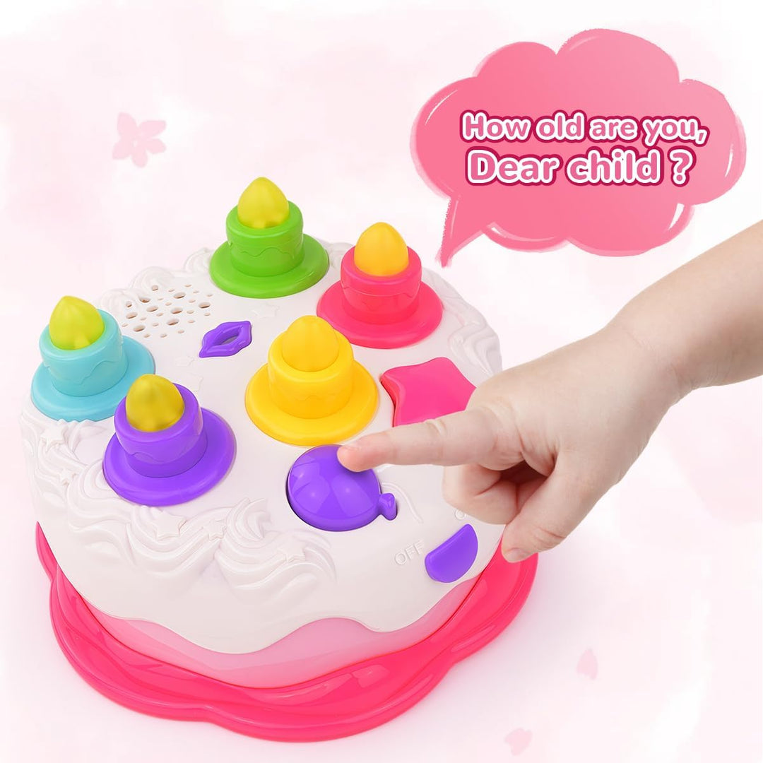 Love&amp;Mini Pretend Geburtstag Kuchen Spielzeug - Musikspielzeug Kuchen für 1 Jahr alte Jungen Mädchen