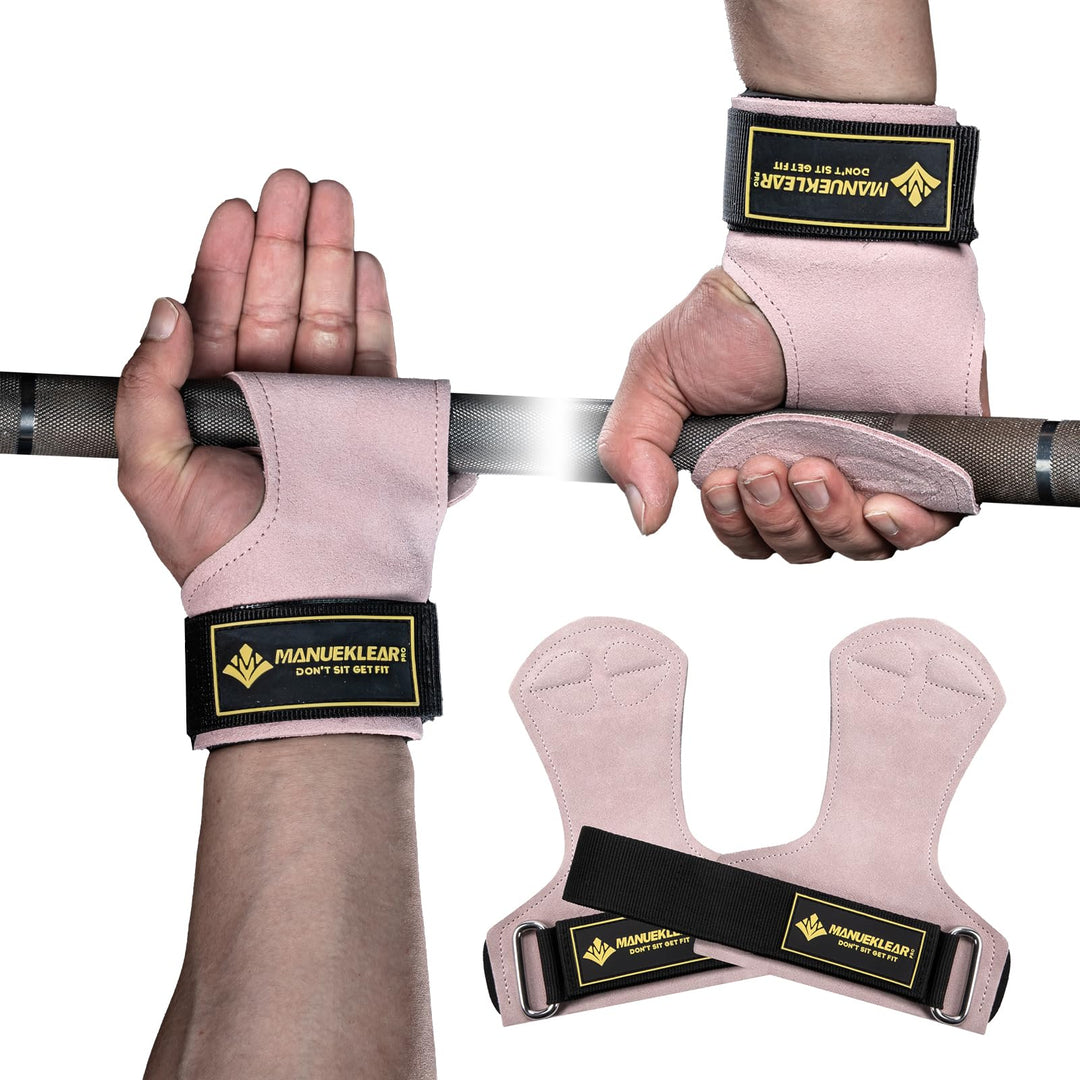 MANUEKLEAR Gewichtheben-Handgelenkbänder mit gepolsterter Handgelenkschlaufe, Leder-Gewichtheben, Ha