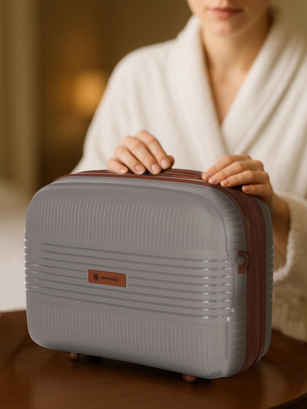 Eco Edition nachhaltiger Hartschalen Handgepäck Kosmetik-Koffer | Stabiles Beauty-Case mit Aufsteckf