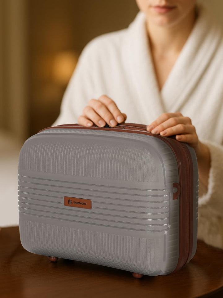 Eco Edition nachhaltiger Hartschalen Handgepäck Kosmetik-Koffer | Stabiles Beauty-Case mit Aufsteckf
