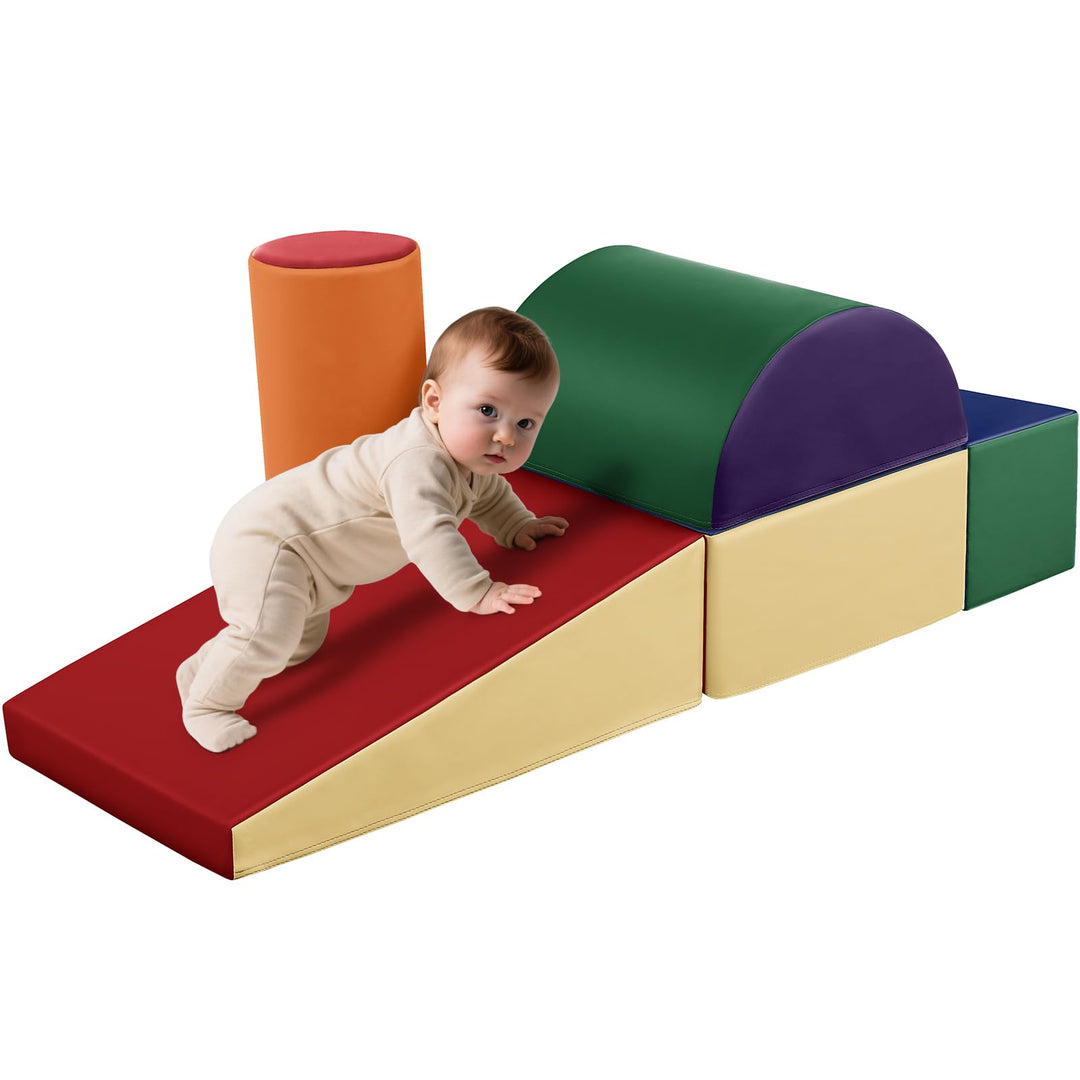 Wilwolfer Schaumstoff Bausteine Kinder Klettern: 5 Softbausteine Riesenbausteine Spielbausteine - In