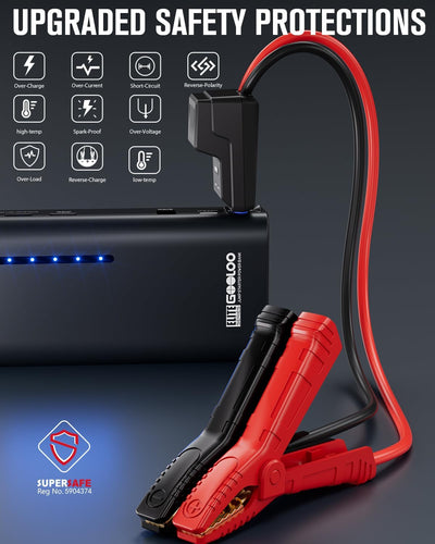 GOOLOO 3000A Starthilfe Powerbank, Powerbank Auto Starthilfe 12V up to 8.5L Benzin or 6.0L Diesel Mo