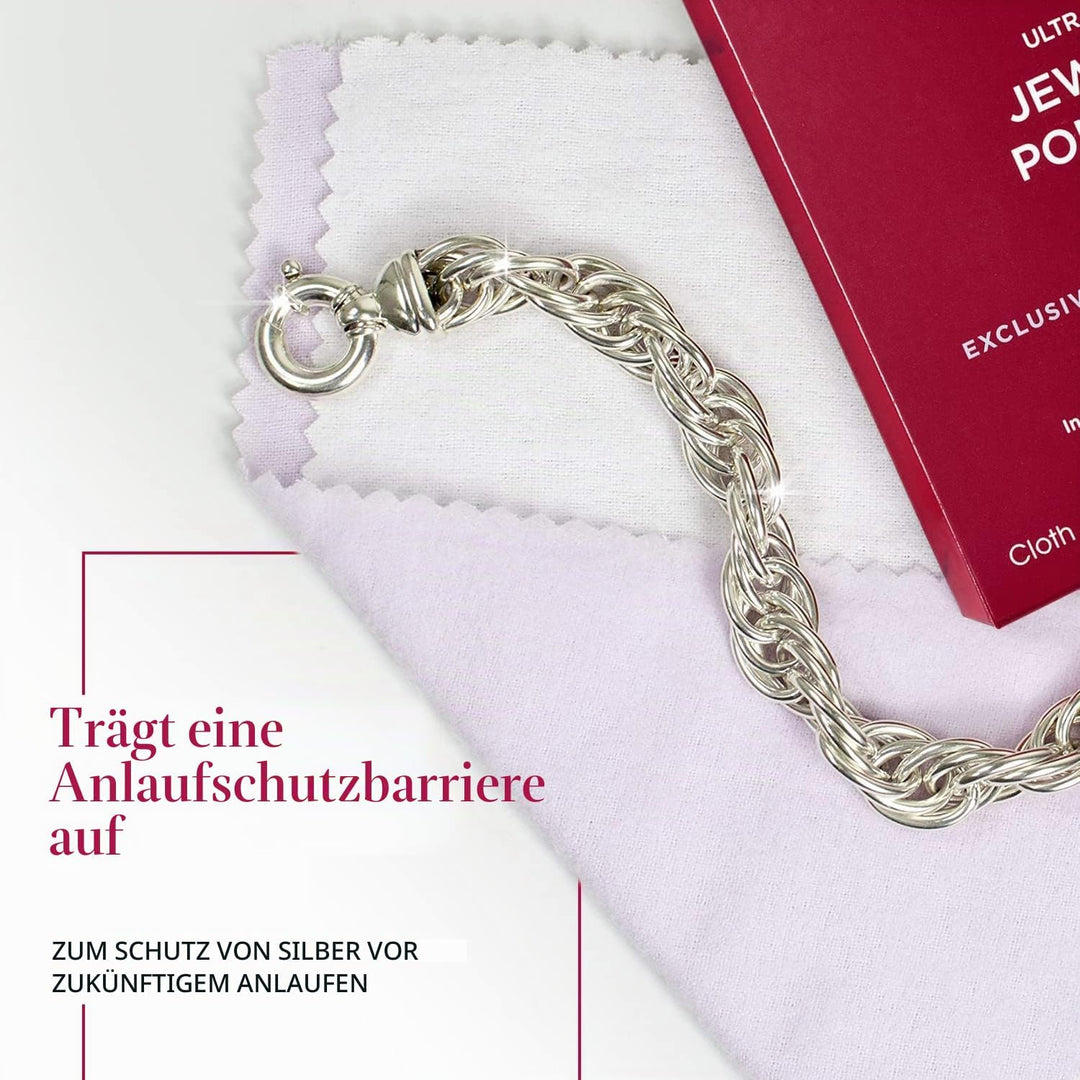 CONNOISSEURS Poliertuch für Goldschmuck | Schmuckreinigungstuch für die Schmuck Reinigung, Poliert u