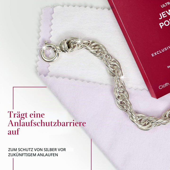 CONNOISSEURS Poliertuch für Goldschmuck | Schmuckreinigungstuch für die Schmuck Reinigung, Poliert u