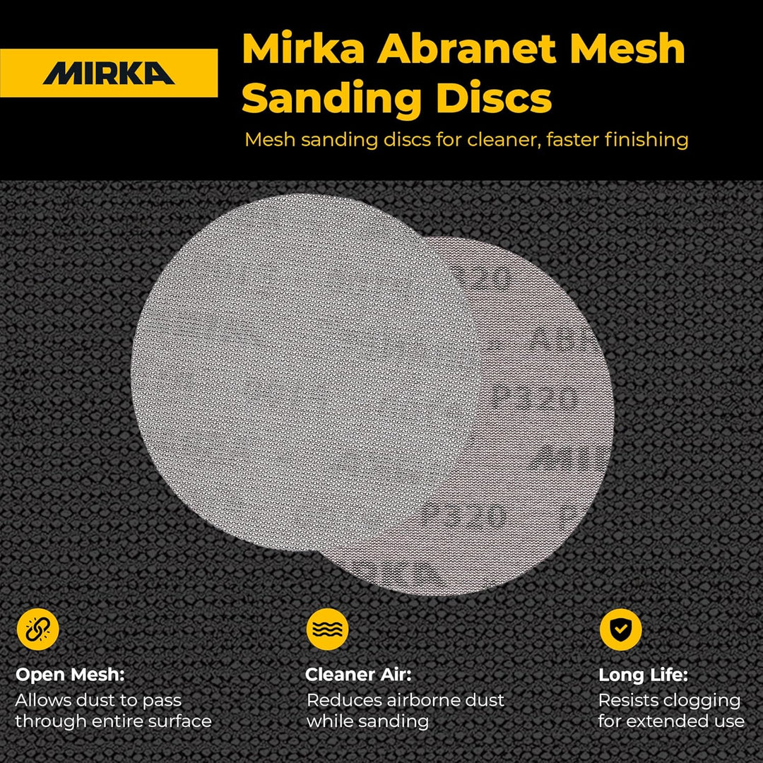 Mirka 9 a-241–180 6 Körnung 180 mesh Schleifmittel Staub Schleifscheiben, Box von 50 Scheiben Grit 1