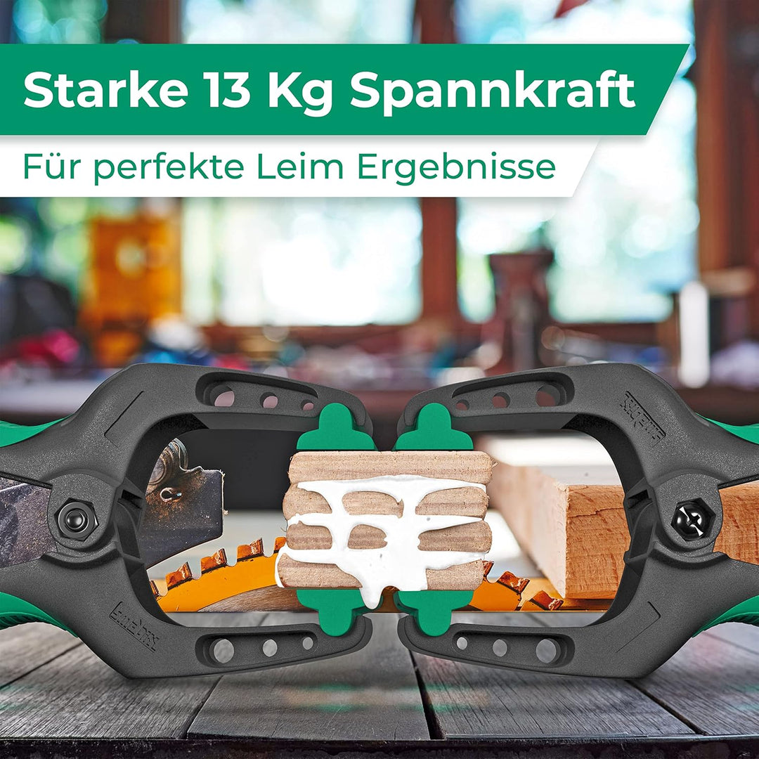 SMABIX® Klemmzwingen 10er Set für Leimen, Pool, Fotografie mit grosser Spannweite und hoher Spannkra