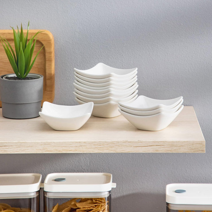 MALACASA, Serie Ramekin.Dish, 6-tlg. Set MINI Porzellan Dessert Schälchen für Nuss, Snack, Vorspeise