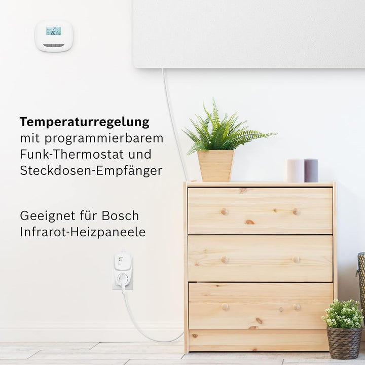 Bosch Heat Infrared 4000 P - Infrarot Wandheizung mit Set aus Funkregler und Steckdosenadapter - Ene