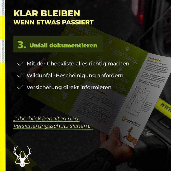 Classic - Stressfrei [Passt in jedes Auto] Sofort einsatzbereit | Wildunfall-Set fürs Auto Zubehör H