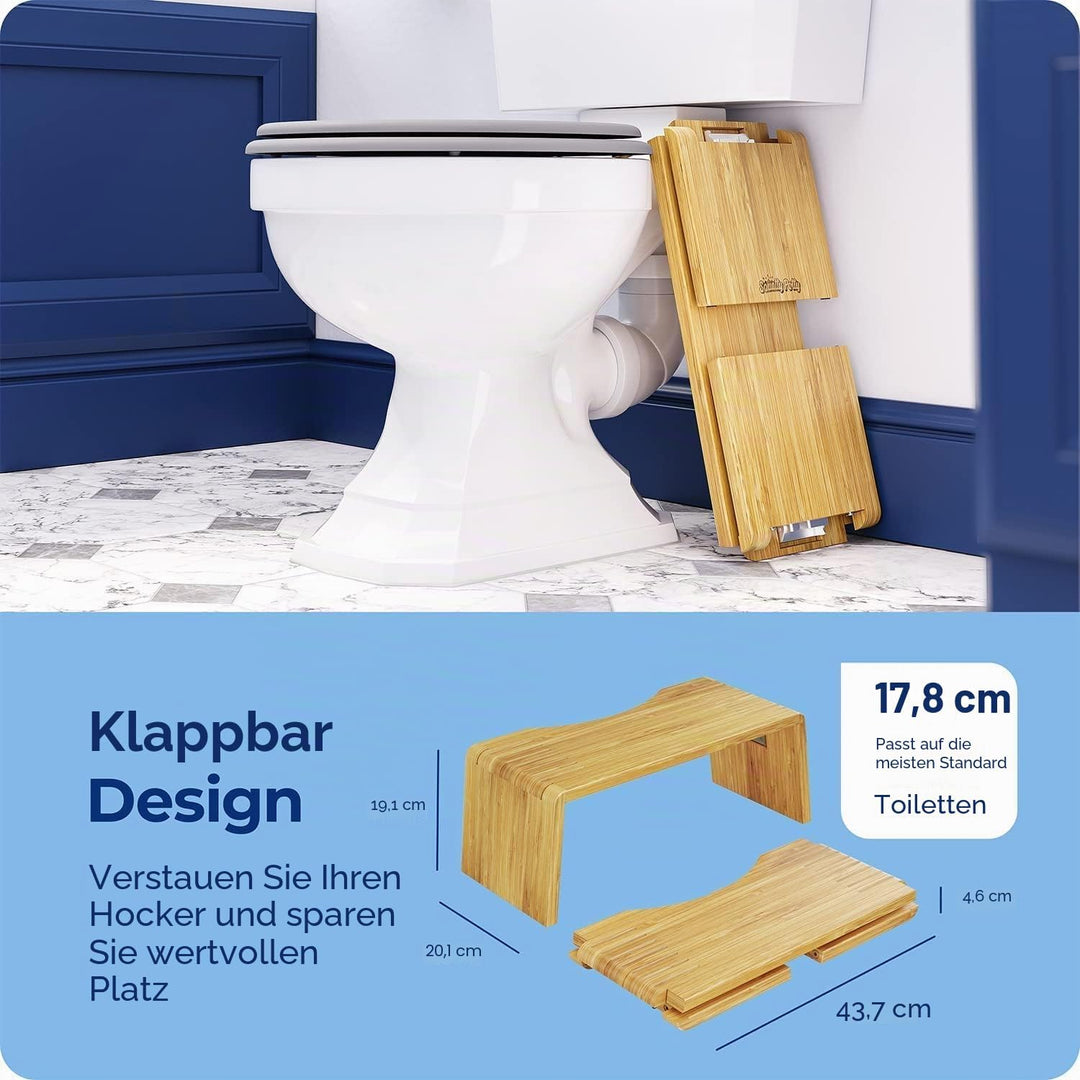 Squatty Potty Oslo Falten Bambus Toilette Hocker - 7-Zoll zusammenklappbar Badezimmer Hocker zum Erw