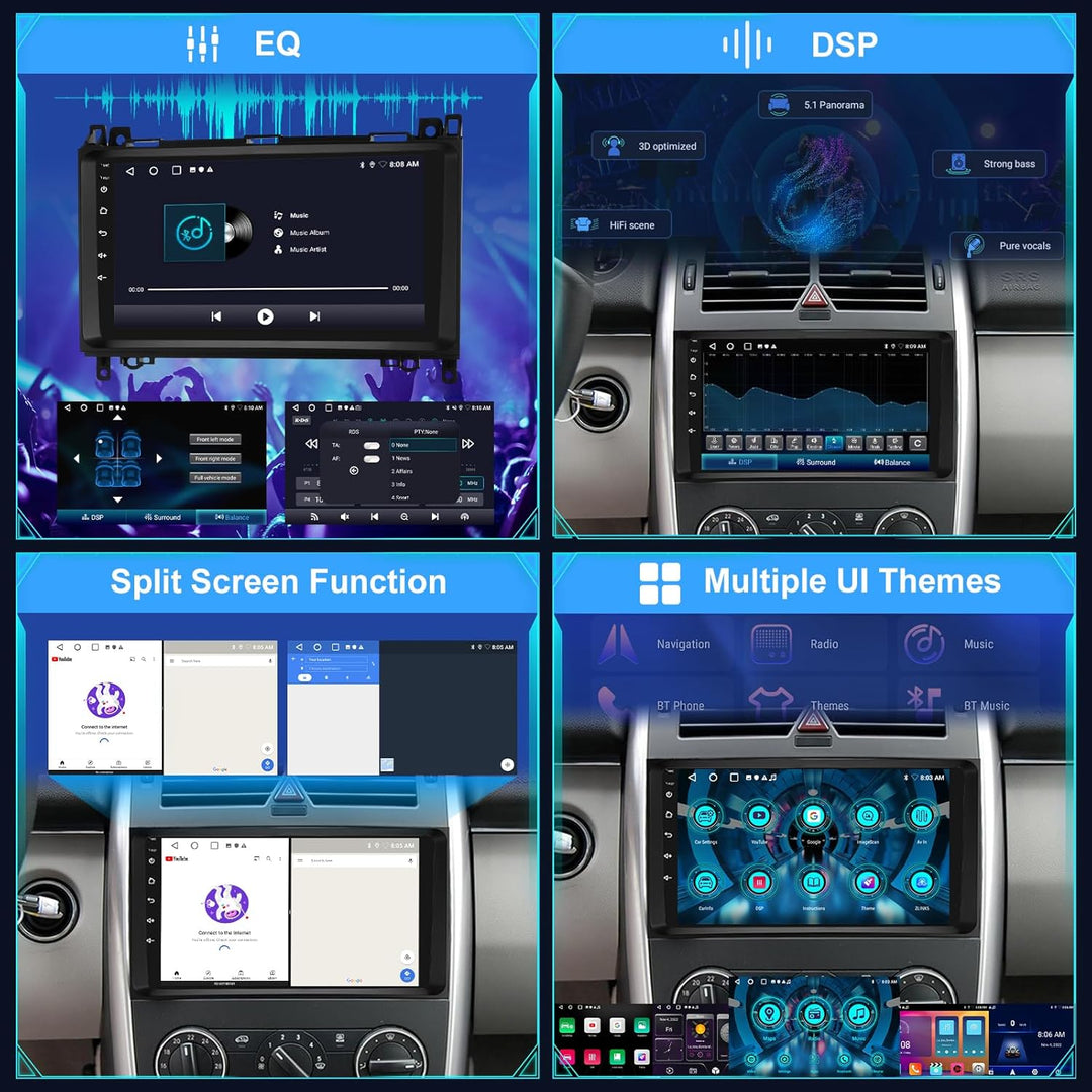 [2+64G] Android 13 Autoradio für Mercedes Benz Klasse A/B/V Klasse Vito Viano Sprinter 2500 3000 W16