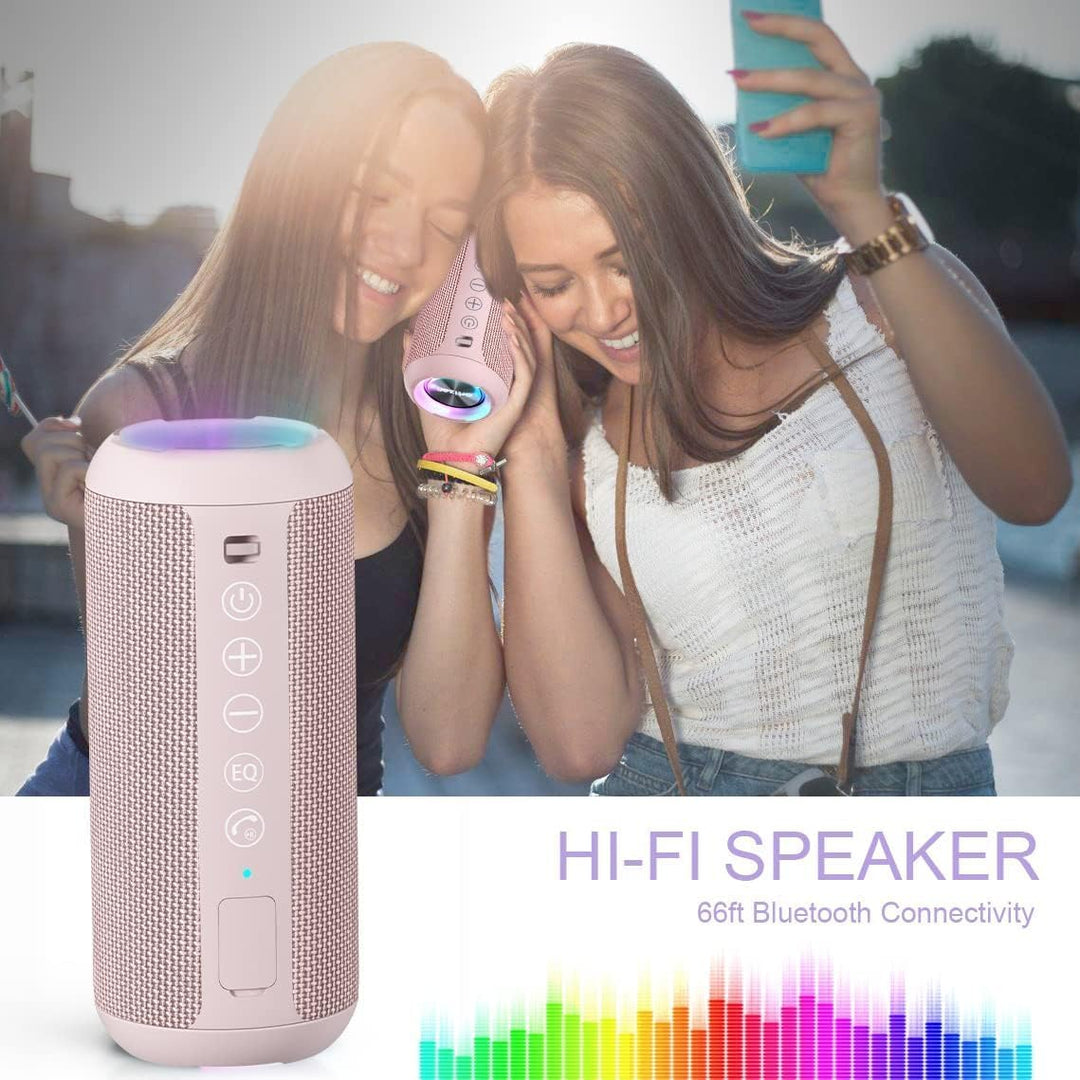 Ortizan Bluetooth Lautsprecher, Bleutooth Box mit LED-Licht, Tragbarer Mini Musikbox mit Freisprechf