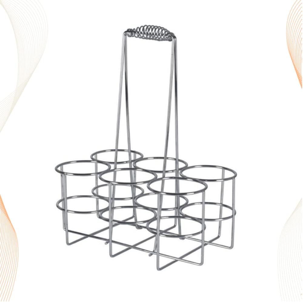 HEMOTON Metall Flaschenträger Mit Griff 6 Fächer Bierträger Für Flaschenkorb 9X9X6 Zoll Robuster Get