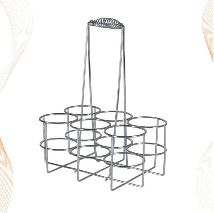HEMOTON Metall Flaschenträger Mit Griff 6 Fächer Bierträger Für Flaschenkorb 9X9X6 Zoll Robuster Get