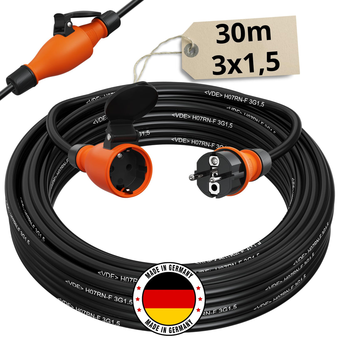 Verlängerungskabel 30 Meter IP54 Aussen Verlängerung 30m Stromkabel Aussenbereich Kabel Strom Verlae