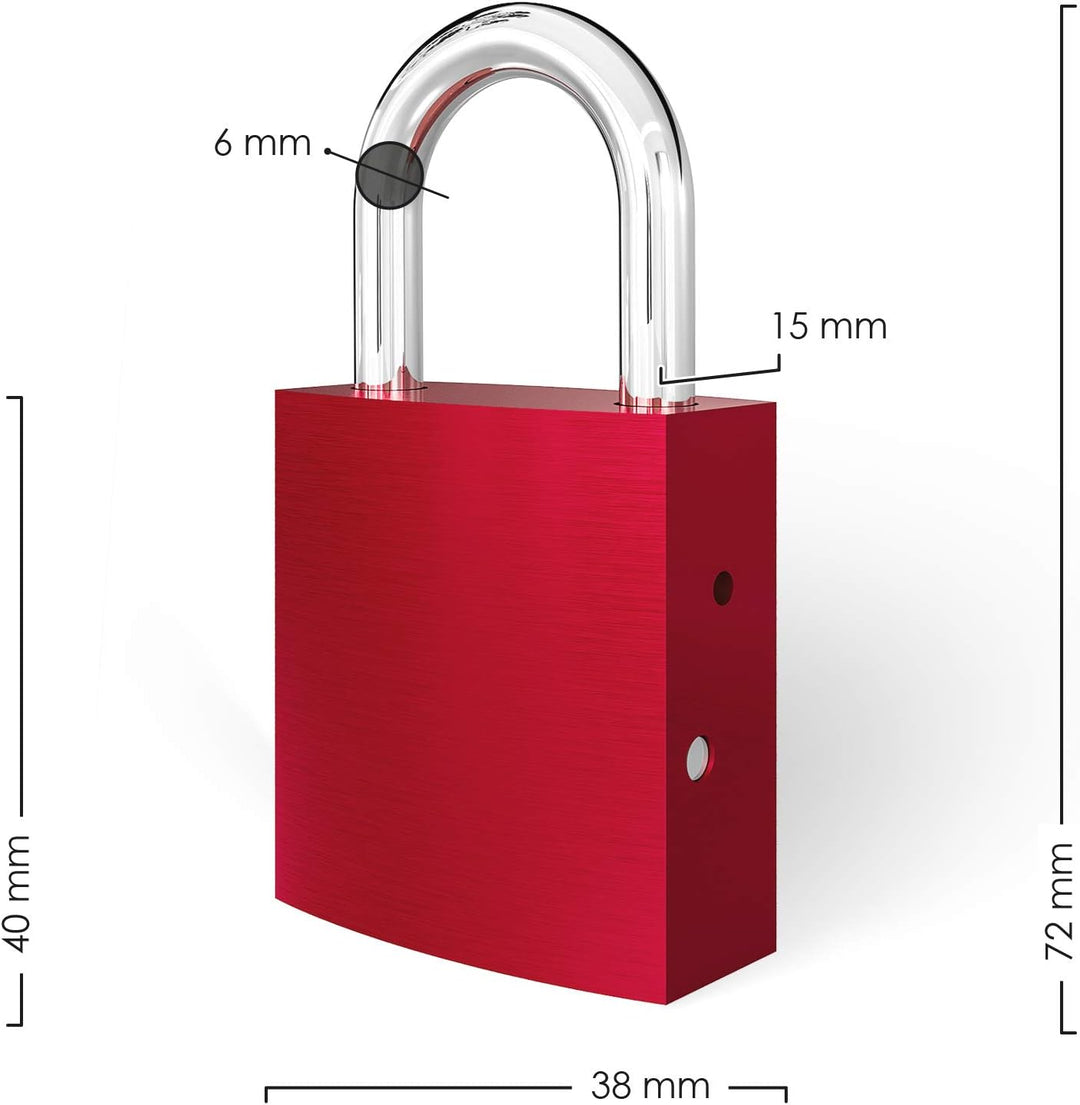 LIEBESSCHLOSS-FACTORY Liebes-Schloss Rot mit Laser-Gravur und Schlüssel, gratis Geschenkbox uvm. Jet