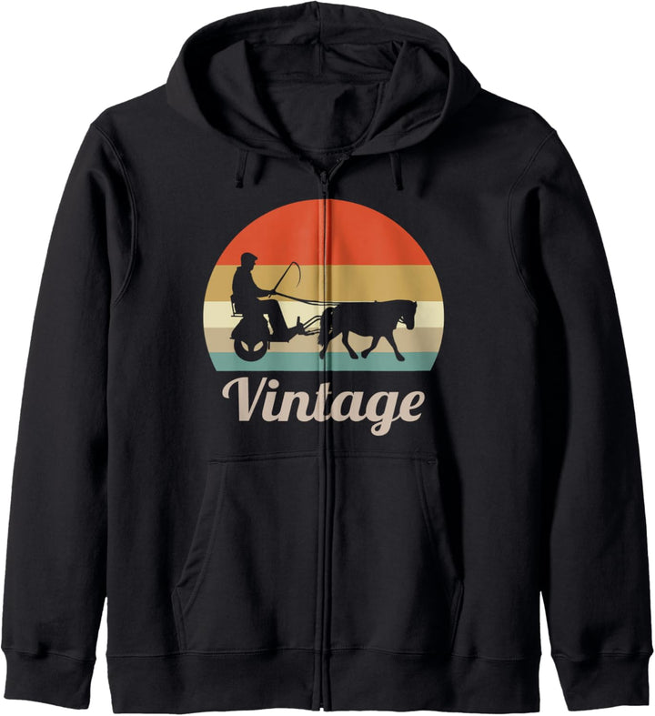 Pferdekutsche Kutsche Fahren Pony Pferde Fahrsport Vintage Kapuzenjacke