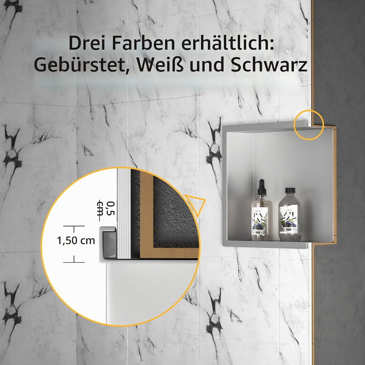 Wandnische 304 Edelstahl 30 cm × 30 cm × 10 cm Duschnische Gold für Badezimmeraufbewahrung Keine Fli