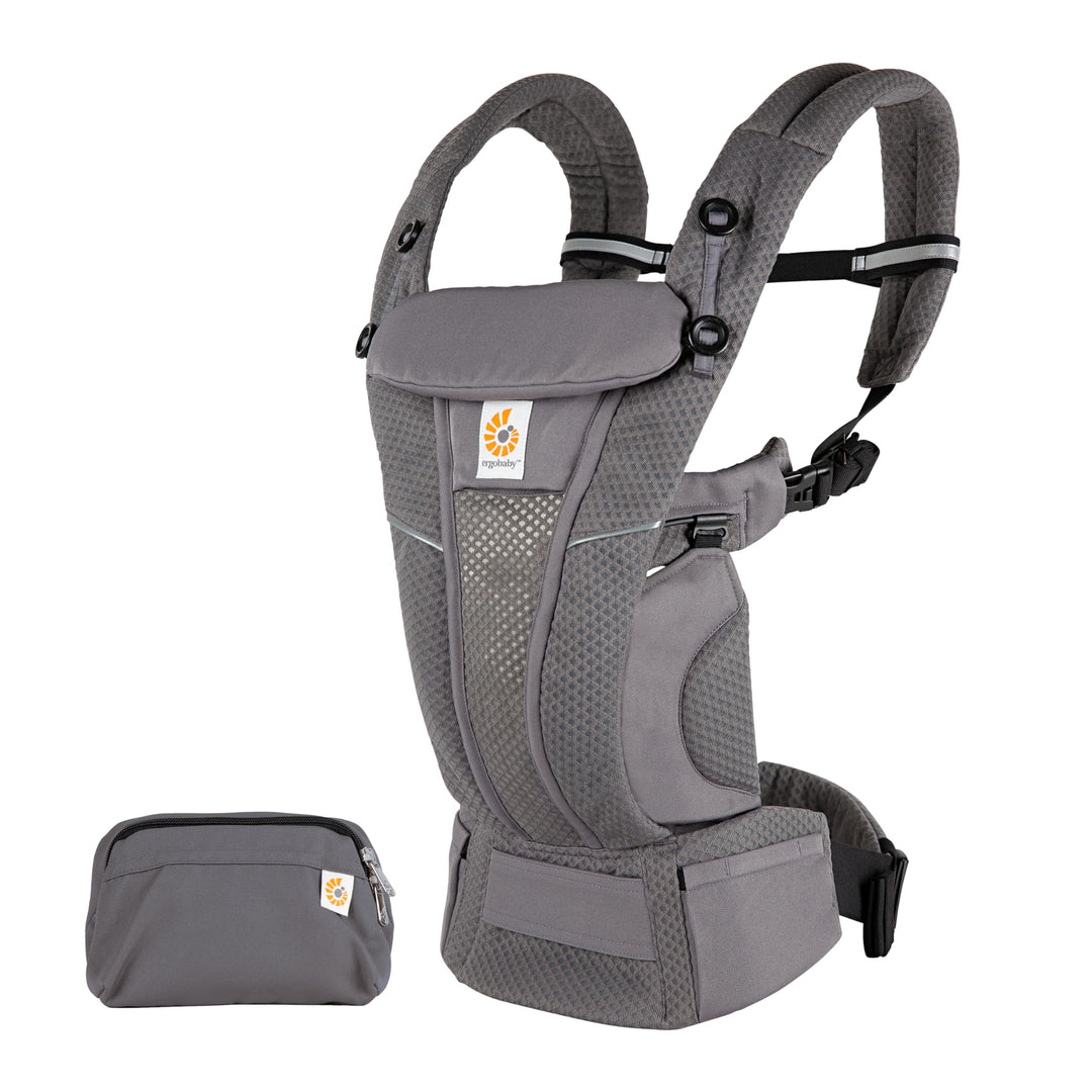 Ergobaby Omni Breeze Babytrage für Neugeborene ab Geburt bis 20kg, 4 Positionen SoftFlex Mesh Ergono