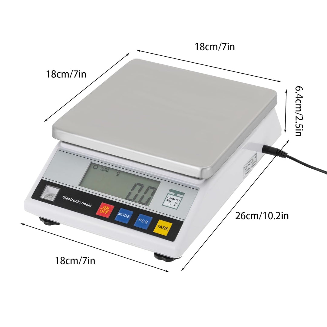 Elektronische Laborwaage Digitalwaage 6kg/0,1g | Edelstahl Küchenwaage, LCD Zähl- und Tarafunktion Z