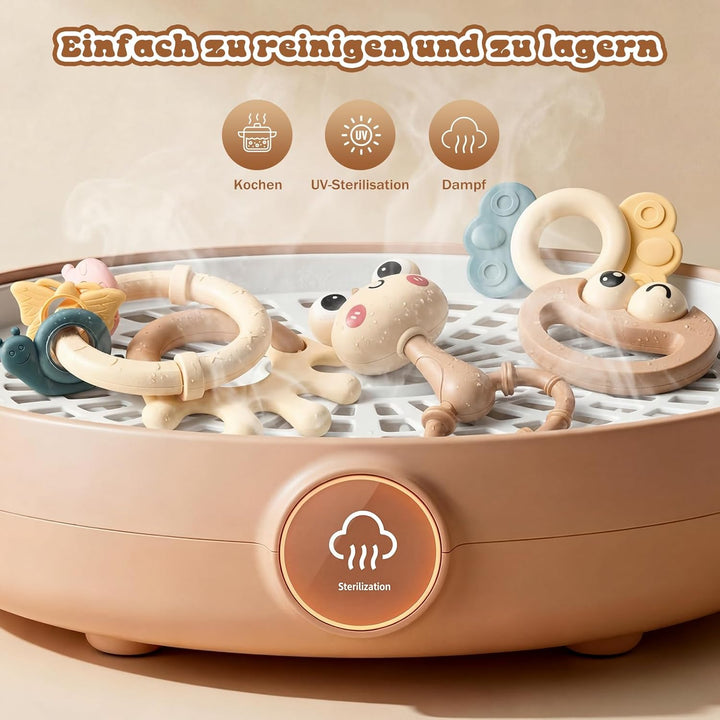 Rasseln Beissring für Babys 0 6 8 12 Monate, Baby Spielzeug ab 6-18 Monate Baby Geschenk Junge Mädch