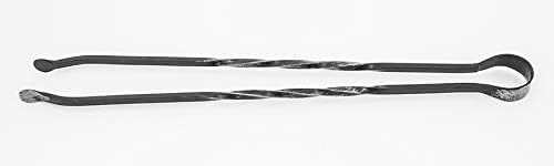 CRUCCOLINI Kaminzange 60 cm aus Schmiedeeisen, Schwarz, ROBUST, Feuernutzung, Abgeflacht, beschränkt