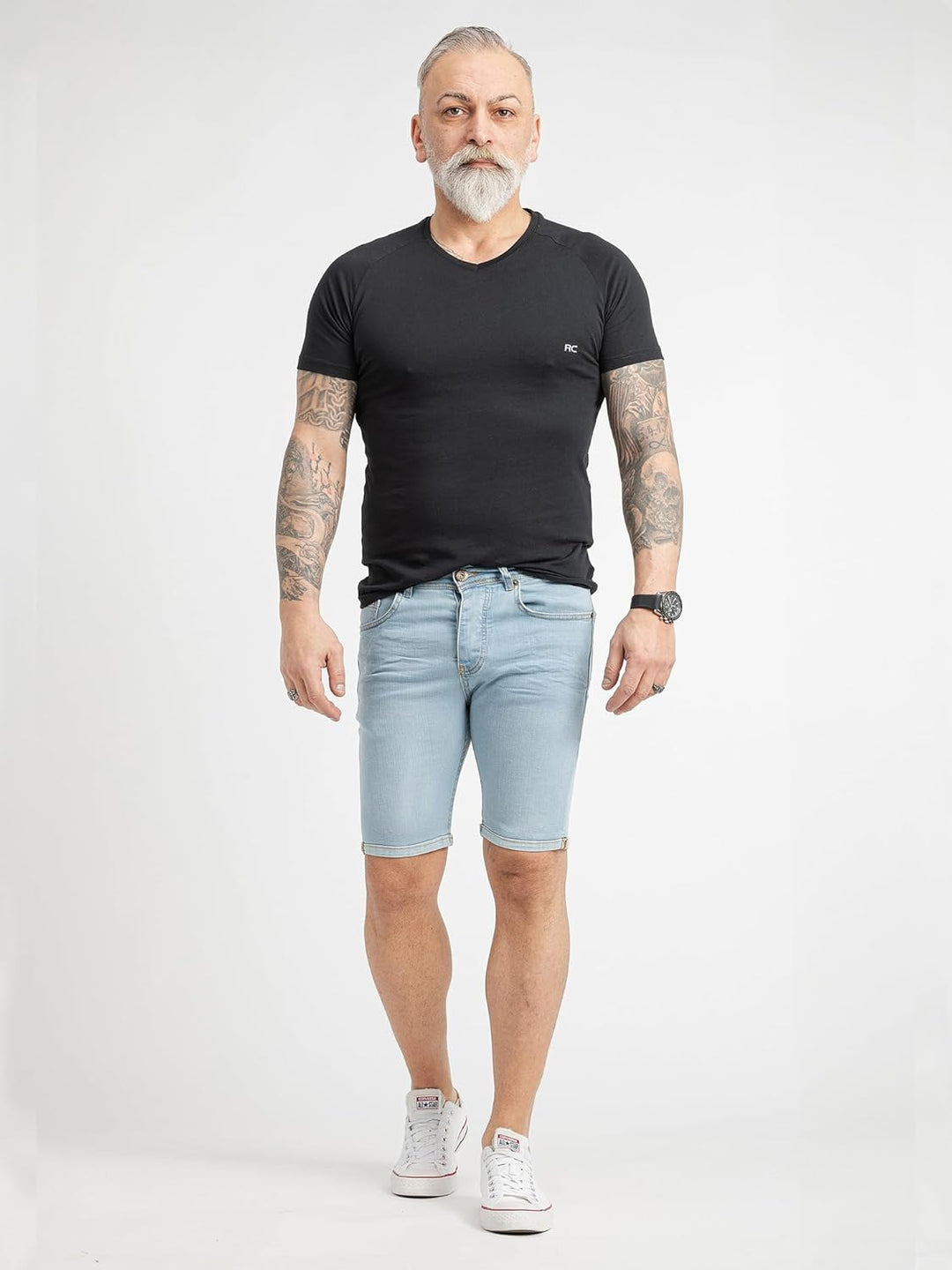 Rock Creek Herren Shorts Jeansshorts Denim M50 30W Hellblau-rc2433, 30W Hellblau-rc2433