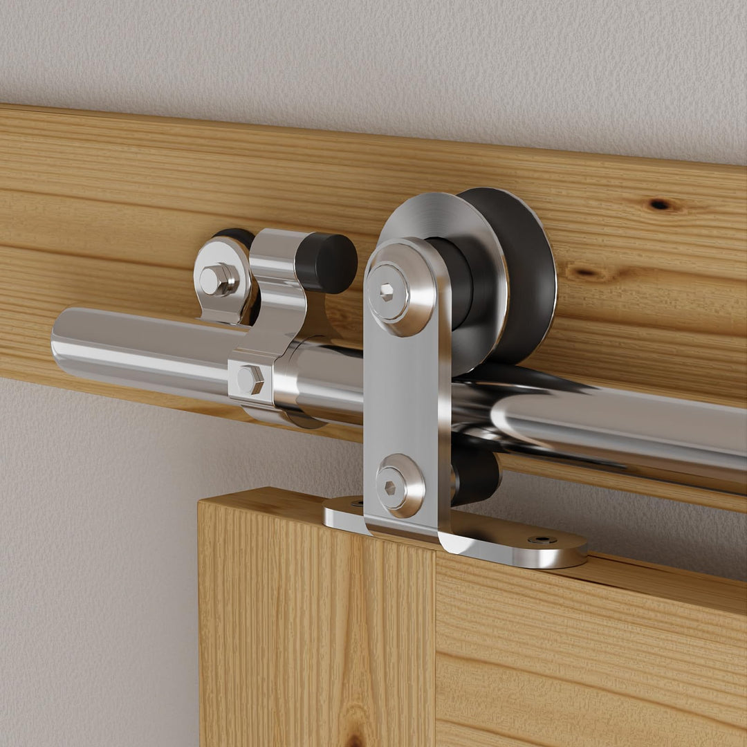 Schiebetürbeschlag Edelstahl 183cm Schiebetüren Schiebetürsystem Komplettset Laufschiene Rollen Set