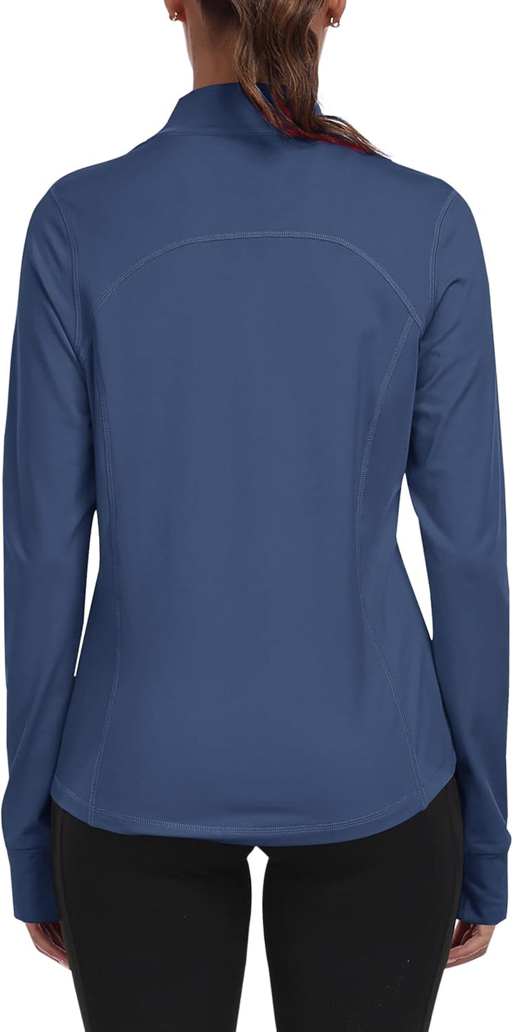 MoFiz Sportjacke Damen Leicht Trainingsjacke Mikrofleece Sweatjacke Wandershirt mit Reissverschluss