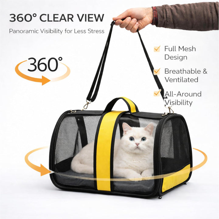 Blue Eyes Transportbox Katze Hund Faltbare Katzentransportbox Transparent Transporttasche für Hausti