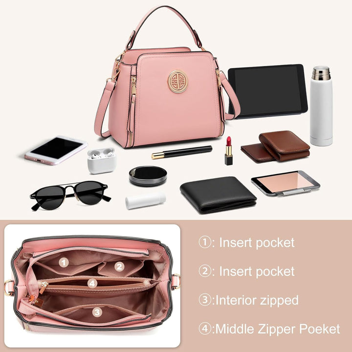 Miss Lulu Umhängetasche Damen Schultertasche Handtasche Crossbody Taschen Henkeltasche Mädchen PU Le