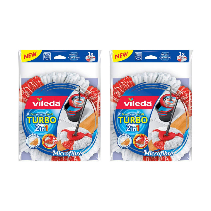 Vileda 2 x Stück Vileda Turbo EasyWring & Clean 2in1 Ersatzkopf, mehrfarbig Single, Single