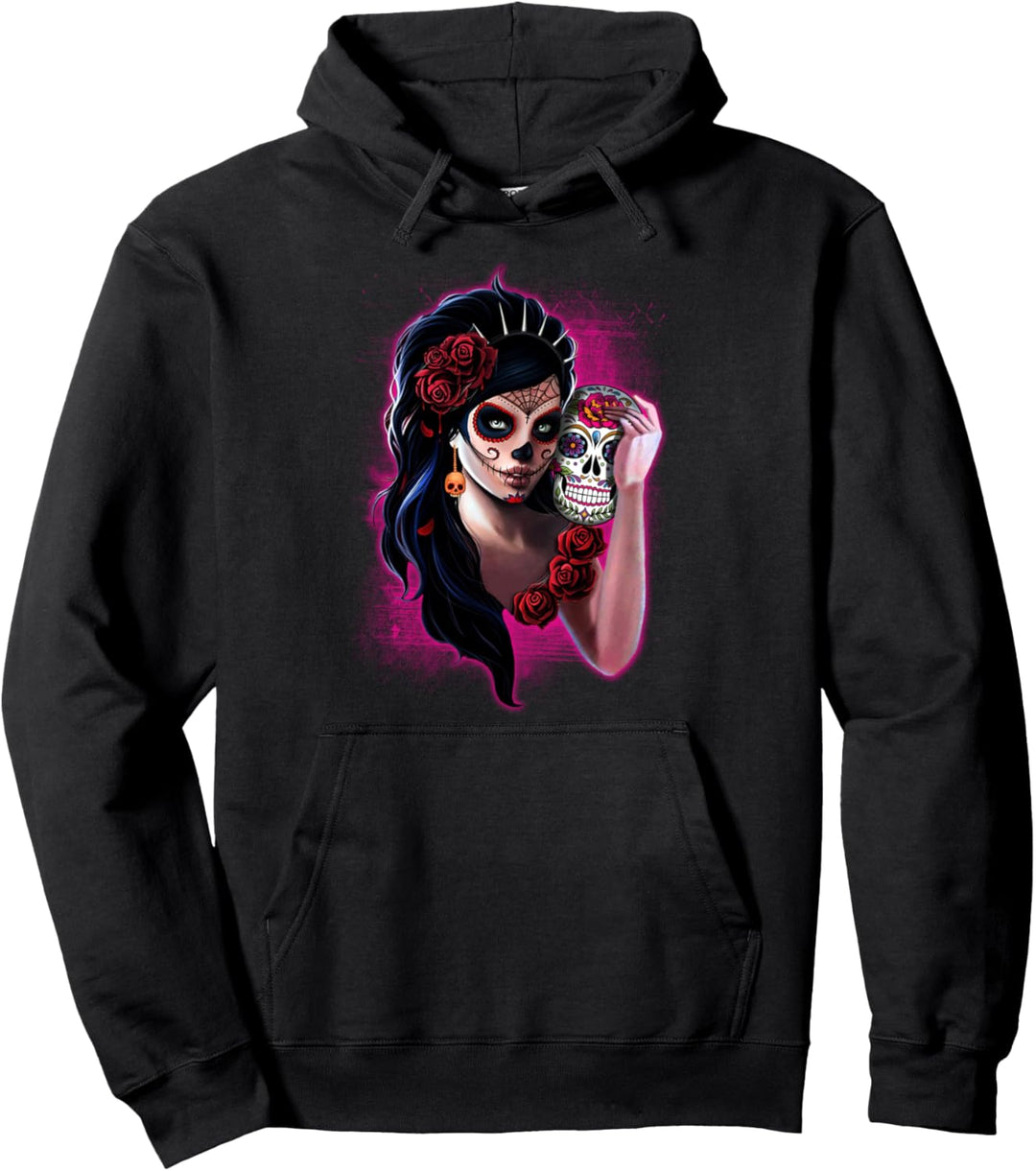 Día de los Muertos La Catrina Day of the Dead Sugar Skull Pullover Hoodie