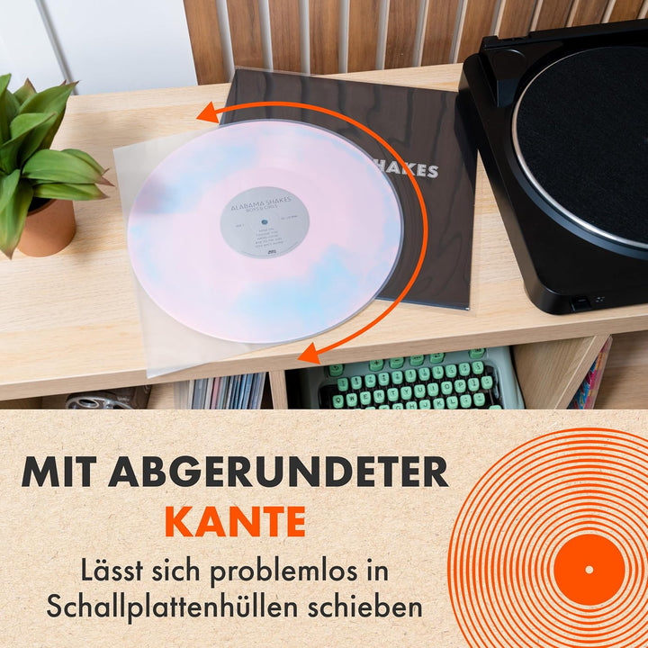50x 12" Antistatische Innenhüllen Für LP Schallplatten | DYNAMIC 12 Zoll Abrundungen Vinyl Schutzhül