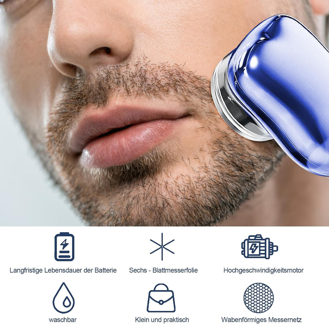 Mini Rasierer, Elektrischer Rasierer Herren, USB wiederaufladbar, Mini Shave Tragbarer Elektrorasier