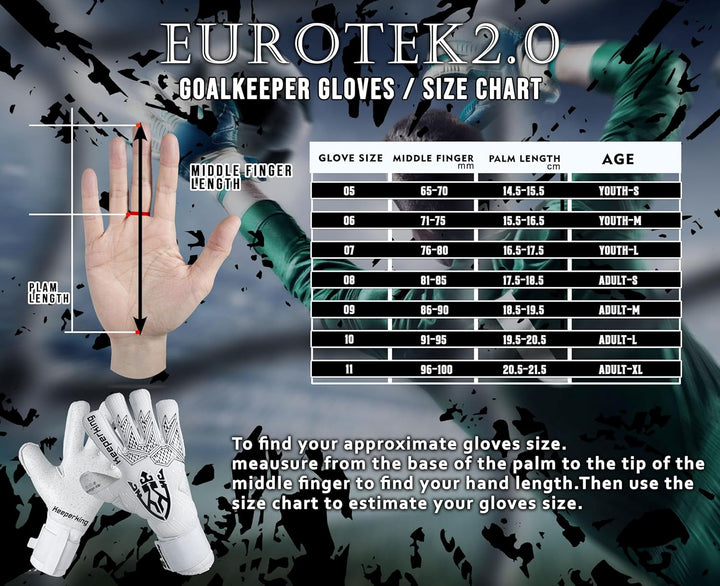 Keeperking Torwarthandschuhe für Erwachsene Fussballhandschuhe Herren Innennaht Profi Premier Grip 4