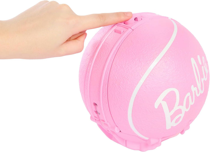Barbie Team Roll & Reveal Tennisspielerin-Puppe und Zubehörteile mit brünetter Modepuppe, 8 Überrasc