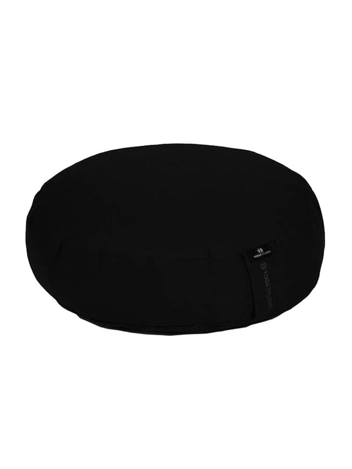 Yoga Studio EU Relaxed Meditationskissen, Buchweizen, 38 x 9 cm, mit integriertem Tragegriff Schwarz